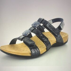Vionic Amber Sandal Navy Blue Adjustable Comfort Shoe Size 8